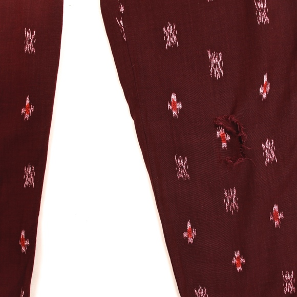 Madewell Delaney Slouch Trousers in Burgundy Ikat - Picture 7 of 7